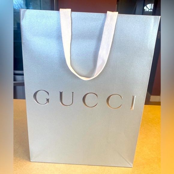 GUCCI Gray & Silver Gift Bag, EUC - Picture 4 of 9